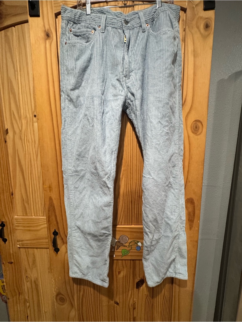 Levi's Light Blue Corduroy Straight Jeans